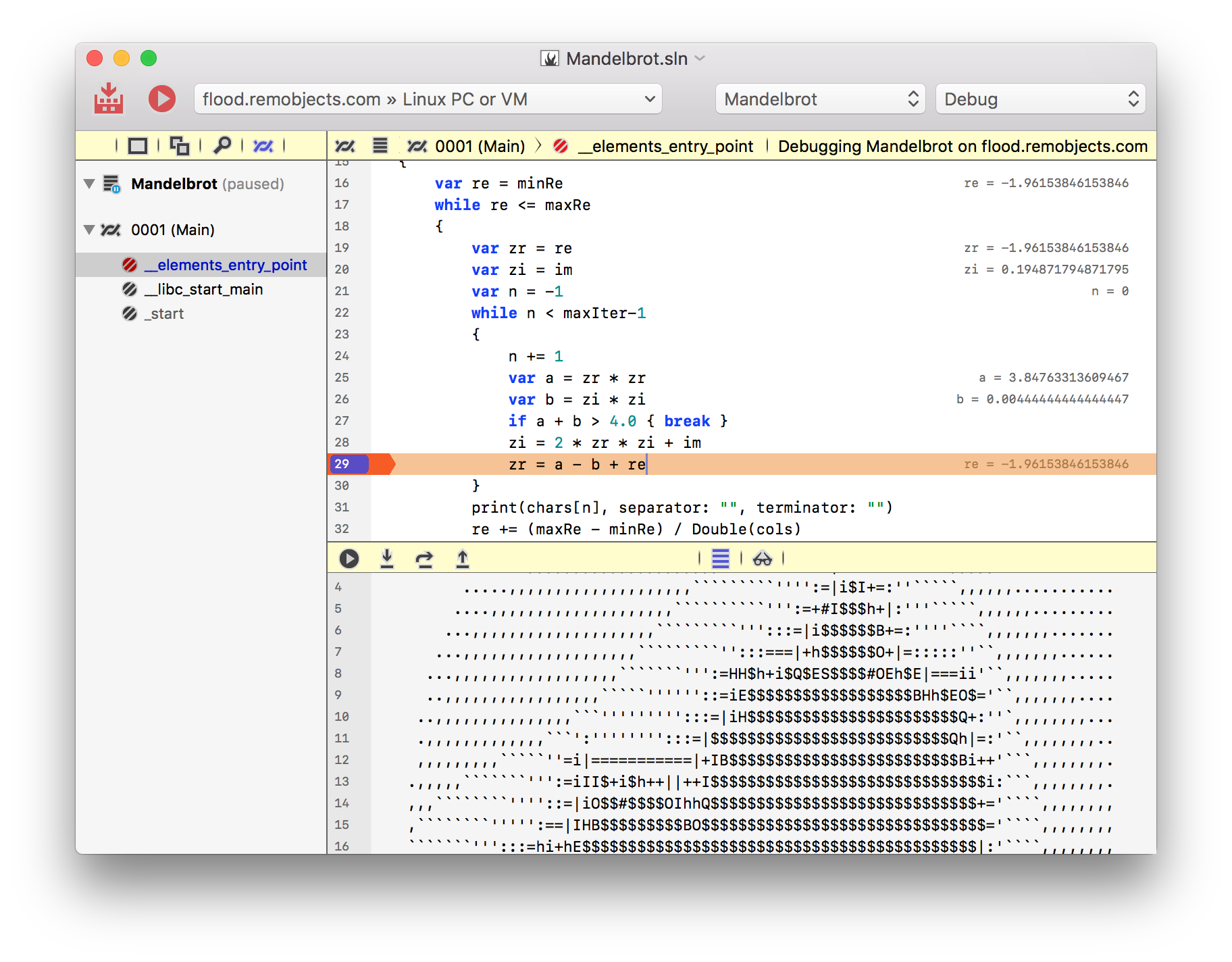 Inline debugger evaluations in Fire
