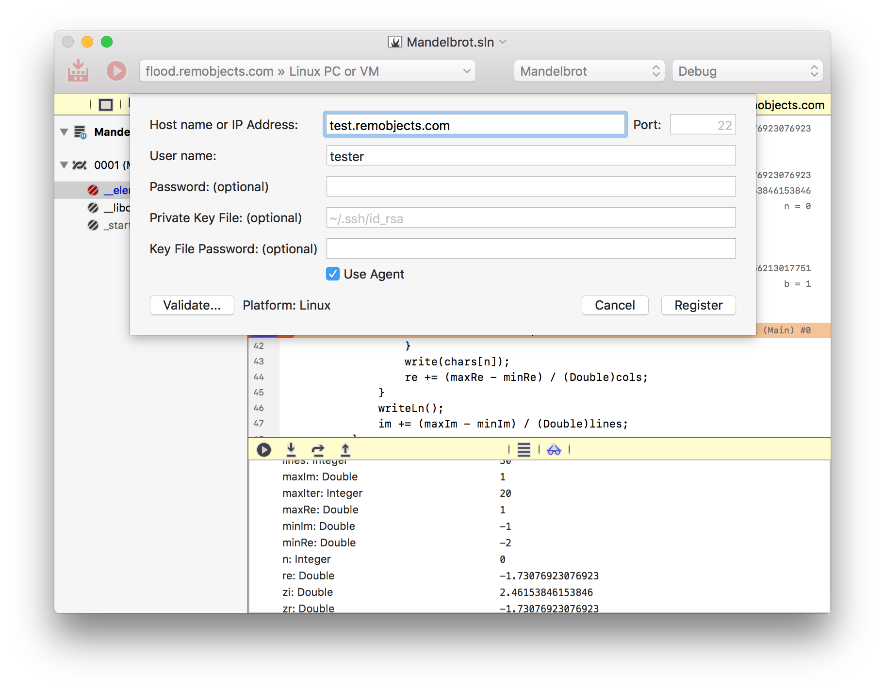 Configuring a CrossBox connection for an Island project