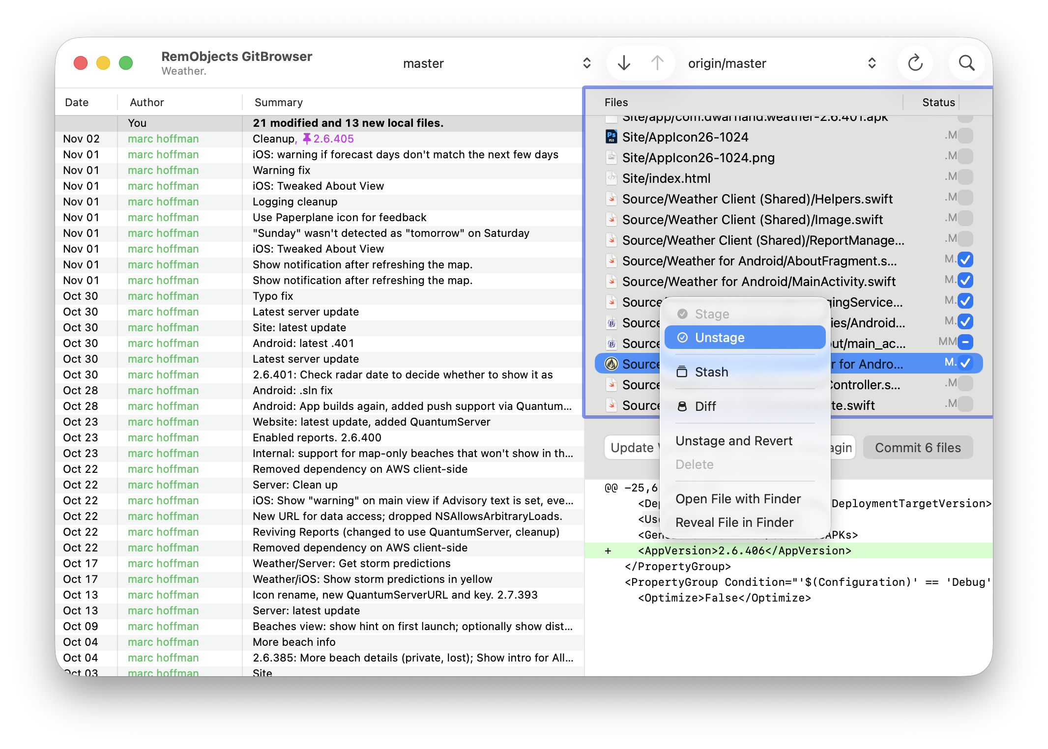 GitBrowser staging area