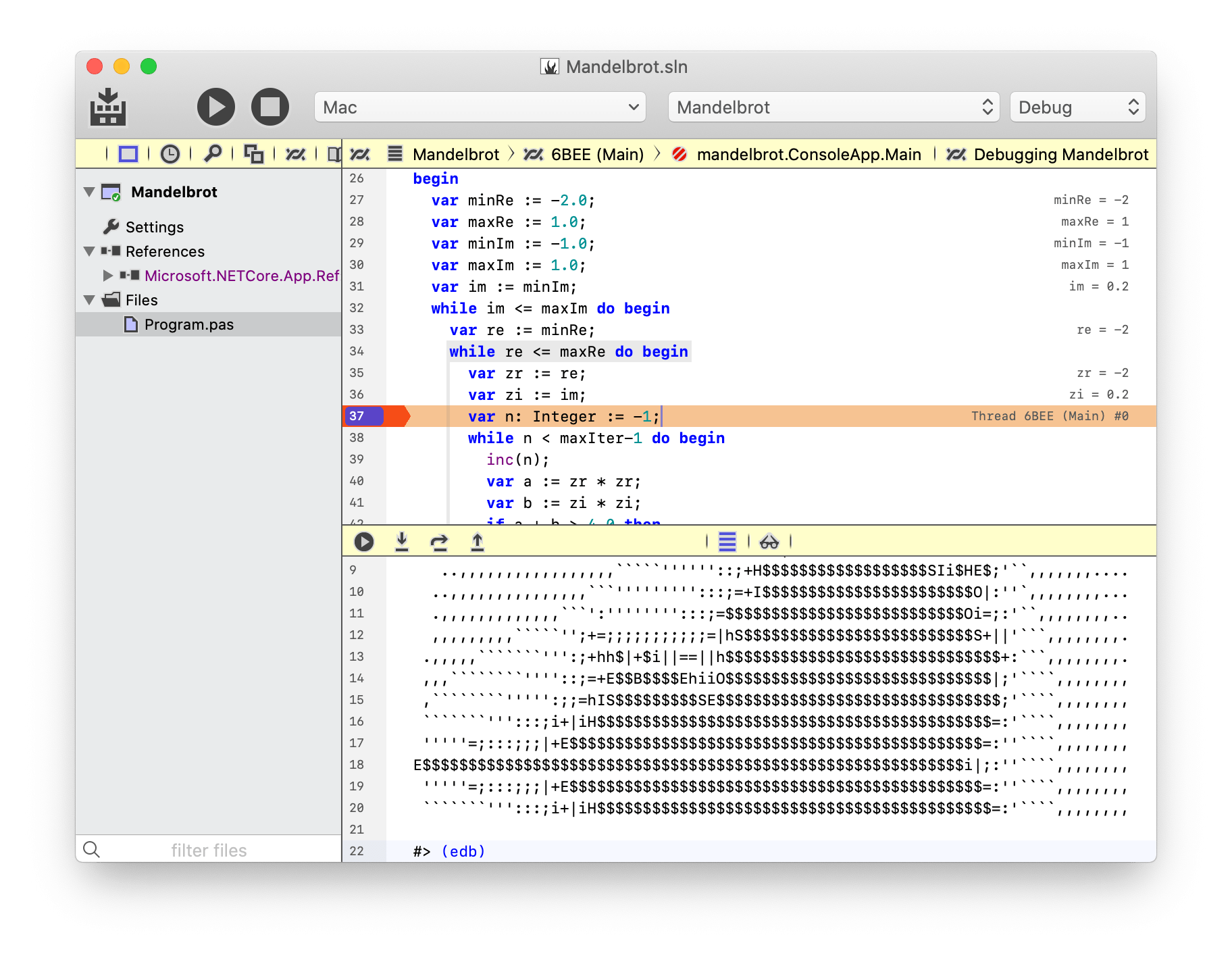 Debugging a .NET Core application in Fire